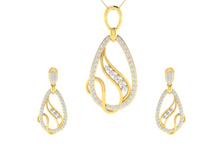 Lyra Diamond  Pendant & Earrings Set